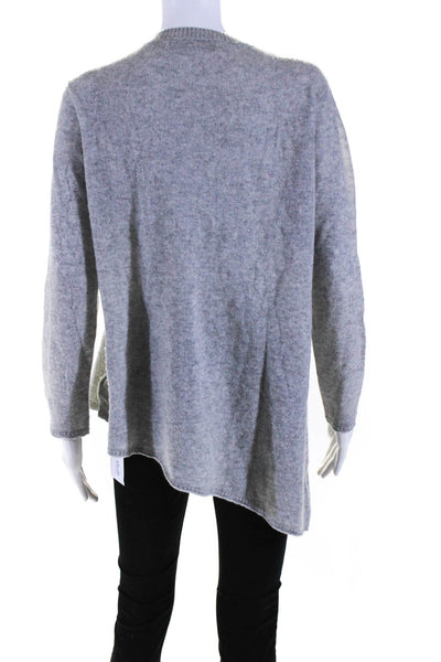 Magaschoni Womens Cashmere Crew Neck Pullover Sweater Gray Size Small