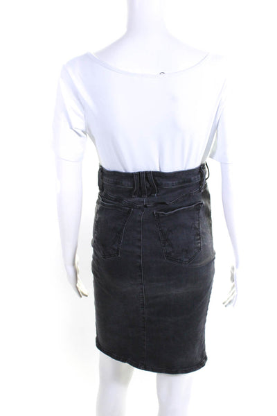 McGuire Women's Button Front Knee Length Denim Skirt Gray Size 27