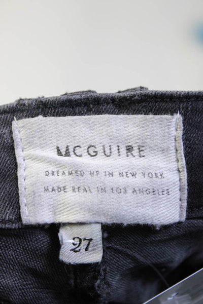McGuire Women's Button Front Knee Length Denim Skirt Gray Size 27