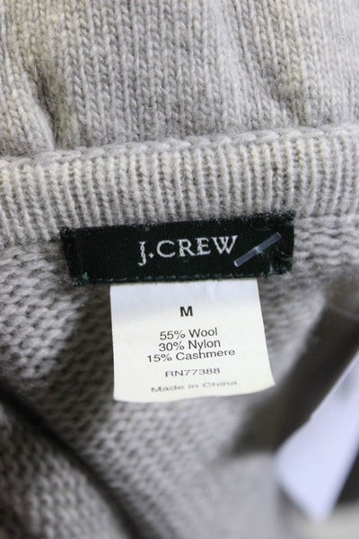 J Crew Women's Open Front Wool Blend Short Cardigan Sweater Gray Size M