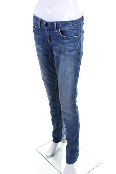 William Rast Womens Low Rise Slim Straight Jeans Pants Blue Size 28
