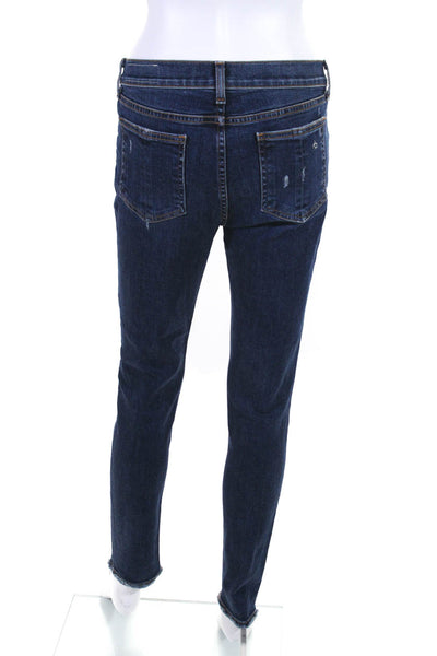 Rag & Bone Womens High Waist Distressed Skinny Jeans Pants Blue Denim Size 29