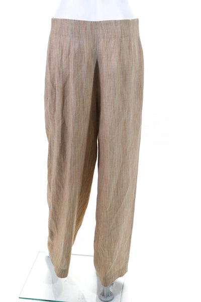 Joseph Abboud Womens Herringbone Vest Blazer Straight Pants Set Beige Size 8 10