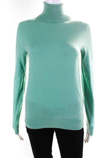 Massimo Dutti Womens Knit Long Sleeve Turtleneck Sweater Top Mint Green Size S