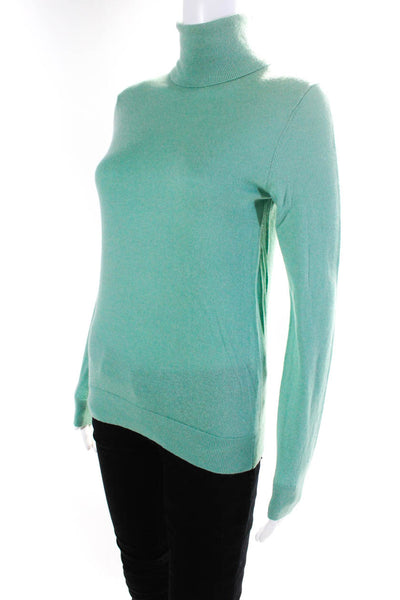 Massimo Dutti Womens Knit Long Sleeve Turtleneck Sweater Top Mint Green Size S