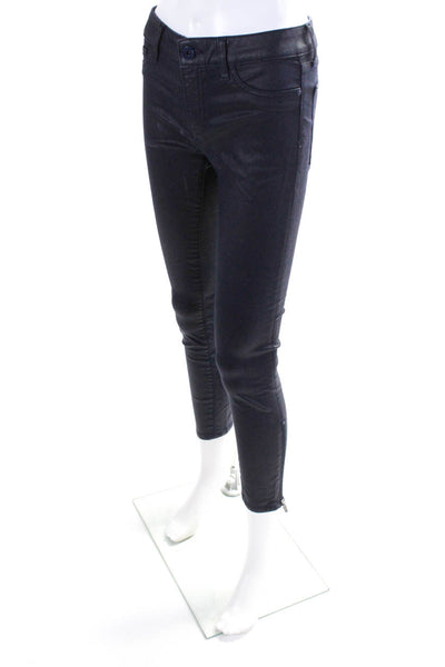 DL 1961 Womens Cotton Low-Rise Skinny Ankle Leg Margaux Jeans Navy Blue Size 27