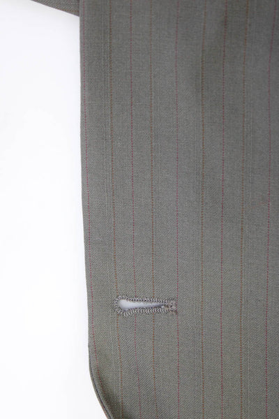 Phillipe Gabriel Men's Wool Pinstripe One Button Blazer Jacket Green Size 44