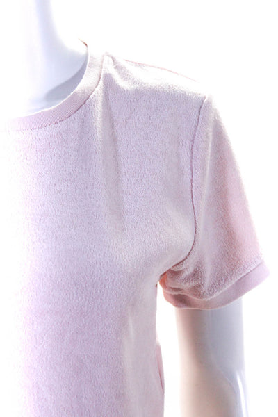 The Upside Women's Crewneck Short Sleeves Two Piece Short Set Pink Size XS