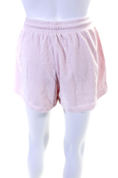 The Upside Women's Crewneck Short Sleeves Two Piece Short Set Pink Size XS