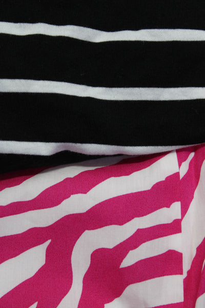 Crown & Ivy Zara Womens Long Sleeved T Shirt Blouse Black Pink Size M L Lot 2