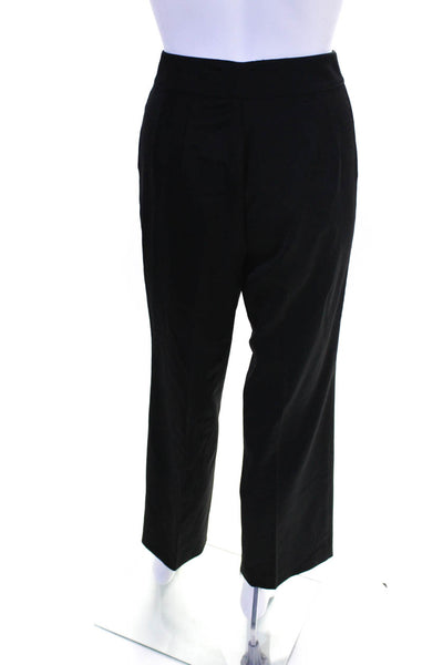 St. John Womens Zipper Fly Pleated Straight Leg Dress Pants Black Size 4