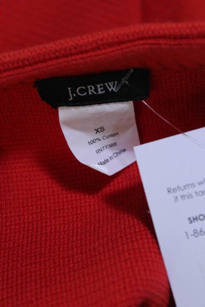J Crew Womens Cotton Knit Long Sleeve Button Down Blazer Jacket Orange Size XS