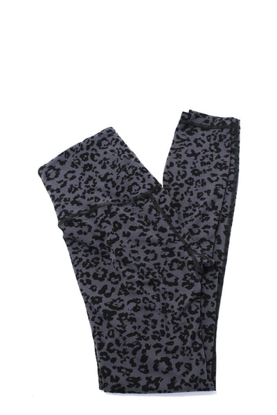 Athleta Womens Animal Print Leggings Black Size Medium Extra Small Lot 2