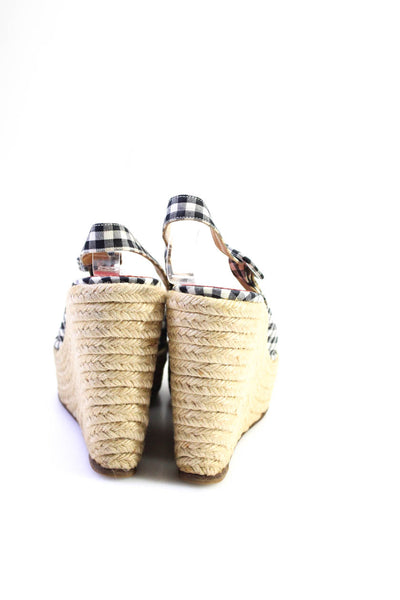 Christian Louboutin Women's Espadrille Platform Wedge Sandals Check Size 8.5