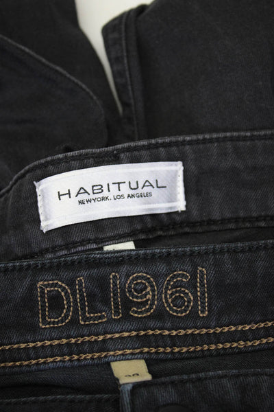 Habitual DL1961 Womens Camo Mid Rise Skinny Jeans Dark Gray Blue Size 28 Lot 2