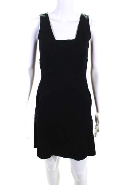 Theory Womens Jersey Knit Two Pocket Sleeveless Mini Tank Dress Black Size PP