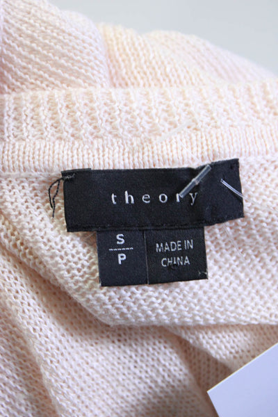 Theory Womens Thin-Knit Long Sleeve Boat Neck Sweater Top Light Pink Size S