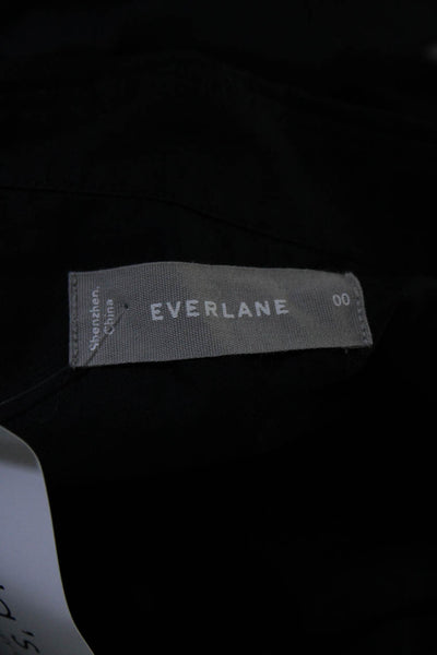 Everlane Women's Cotton Button Down Long Sleeve Collared Blouse Black Size 00