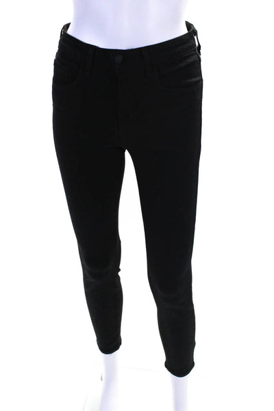 L'Agence Womens Margot High Rise Ankle Skinny Jeans Black Denim Size 26