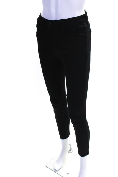 L'Agence Womens Margot High Rise Ankle Skinny Jeans Black Denim Size 26