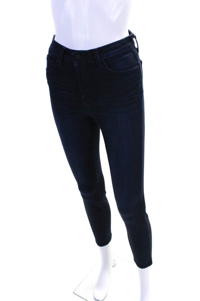 L'Agence Womens Margot High Rise Ankle Skinny Jeans Dark Blue Denim Size 26
