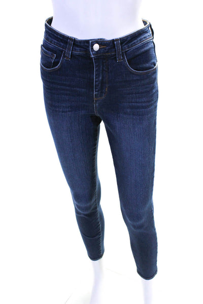 L'Agence Womens Margot High Rise Ankle Skinny Jeans Tuscan Blue Denim Size 26