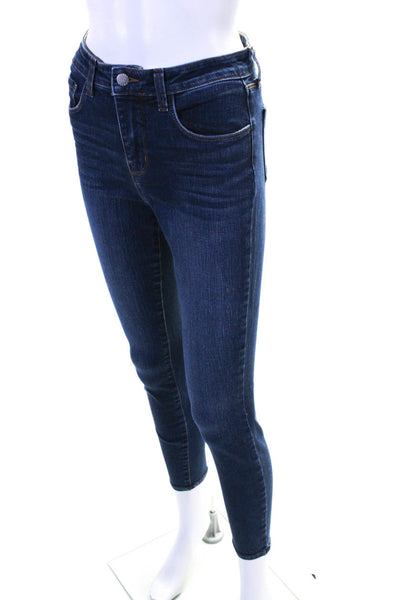 L'Agence Womens Margot High Rise Ankle Skinny Jeans Tuscan Blue Denim Size 26