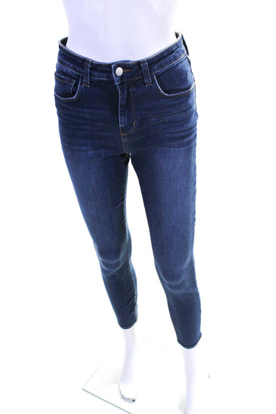 L'Agence Womens Margot High Rise Skinny Jeans Tuscan Blue Denim Size 26