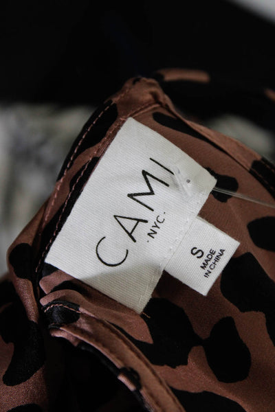 Cami Womens Silk Animal Print Lace Trim Sleeveless High Low Tank Top Pink Size S