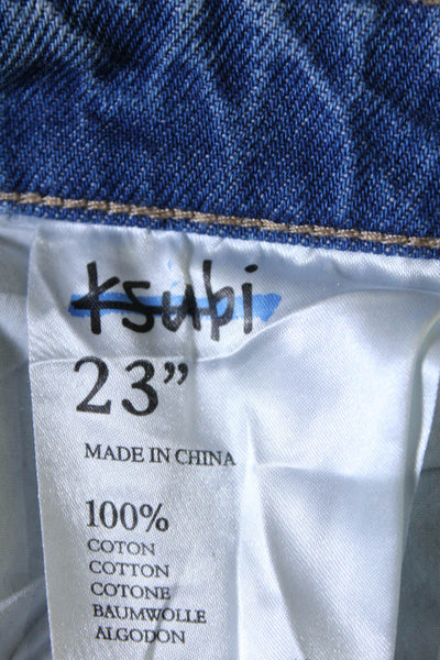 Ksubi Womens Zipper Fly High Rise Side Slit Straight leg Jeans Blue Size 23