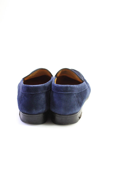 Gravati Womens Slip On Round Toe Loafers Navy Blue Suede Size 8M