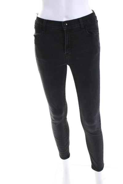 J Brand Womens Cotton Buttoned Colored Skinny Leg Jeans Black Size EUR27