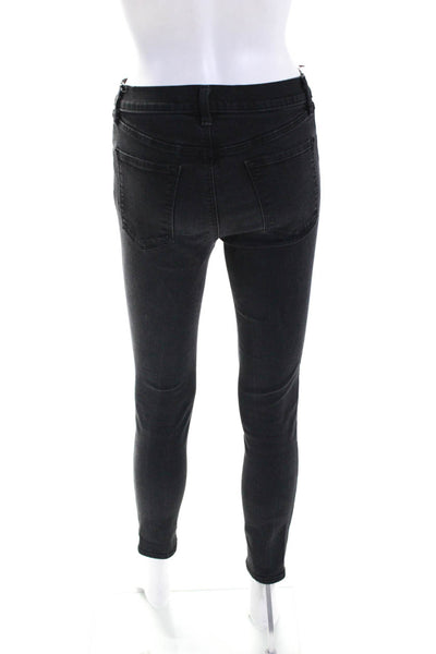 J Brand Womens Cotton Buttoned Colored Skinny Leg Jeans Black Size EUR27