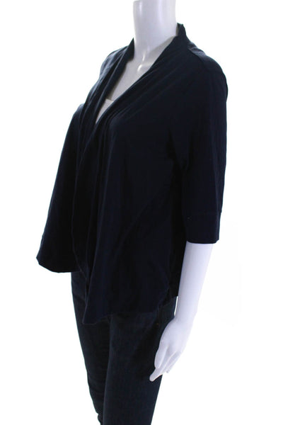 Theory Womens Half Sleeved Thin Stretch Open Front Cardigan Dark Blue Size M