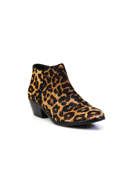 Sam Edelman Women's Round Toe Block Heels Ankle Bootie Animal Print Size 5.5