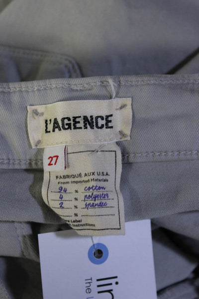 L'Agence Women's High Waist Five Pockets Skinny Denim Pant Gray Size 27