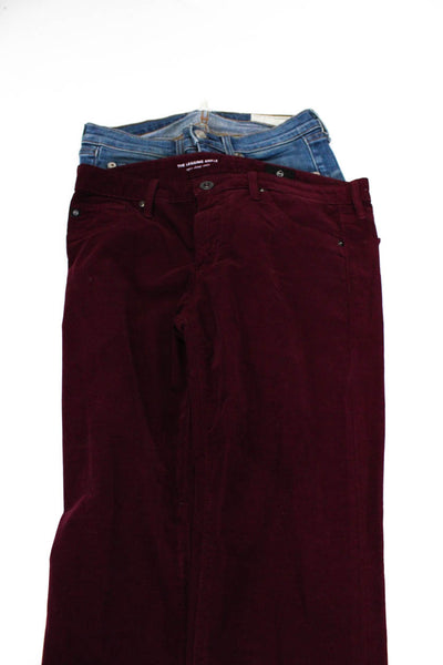 AG Women's Midrise Five Pockets Skinny Denim Pant Burgundy Size 27 Lot 2