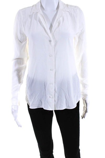 Equipment Femme Women's Long Sleeves Button Down Shirt White Size XS