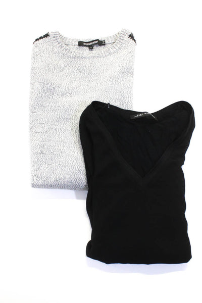 Tess Giberson Zara Woman Womens Knit Sweater Blouse Tops Gray Black Size S Lot 2