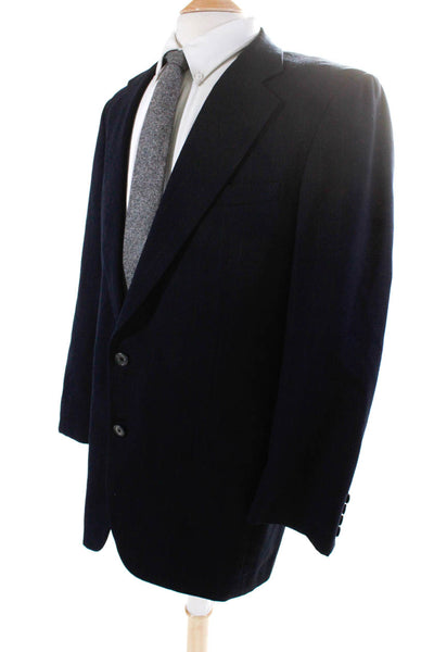 Hickey Freeman for Nordstrom Mens Wool Pinstripe Print Blazer Black Size 43L