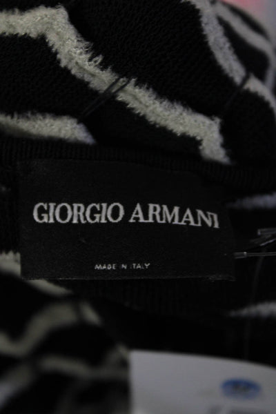 Giorgio Armani Women's Wavy Print Sleeveless Knit Top Black Size 44