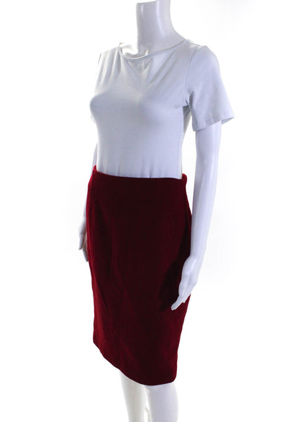 Claude Rap Womens Knee Length Fleece Pencil Skirt Red Wool Size IT 42