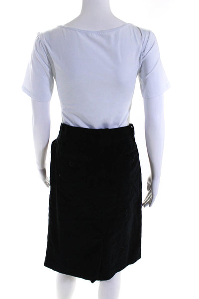 Lauren Ralph Lauren Womens Velvet Knee Length Pencil Skirt Black Size 8