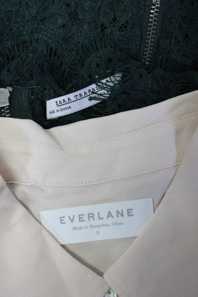 Everlane Women's Collar Sleeveless Button Down Shirt Light Pink Size S Lot 3