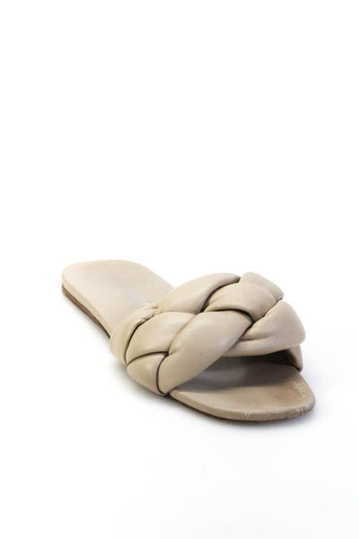 Miu Miu Women's Quilted Slide Sandals Beige Size 6