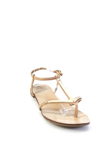Giuseppe Zanotti Design Women's Embellished Flat Sandals Beige Size 39.5