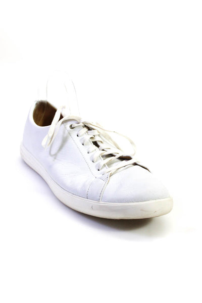 Cole Haan Grand.OS Mens Leather Low Top Lace Up Casual Sneakers White Size 12