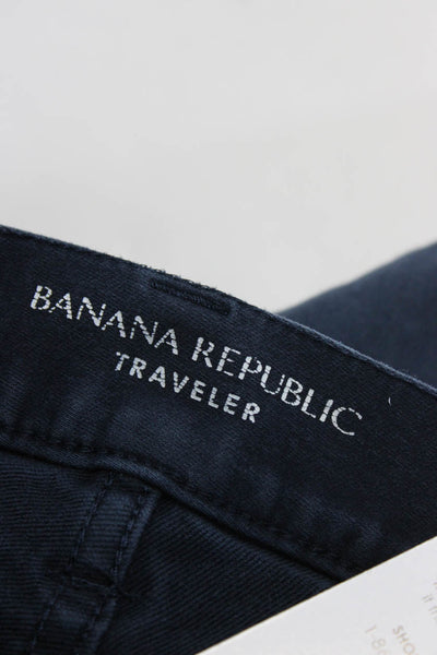 Banana Republic Mens Cotton Low-Rise Straight Leg Traveler Pants Blue Size 32