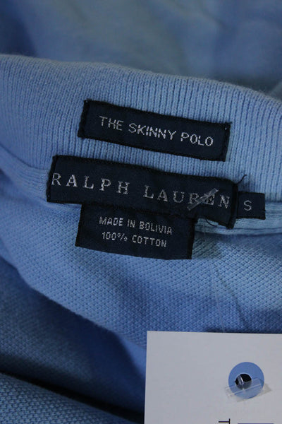 Ralph Lauren Blue Label Womens Cotton Collared Short Sleeve Polo Top Blue Size S