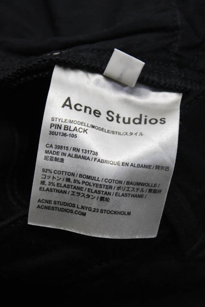 ACNE Studios Womens High Rise Non Distressed Slim Skinny Jeans Black Size 27x32